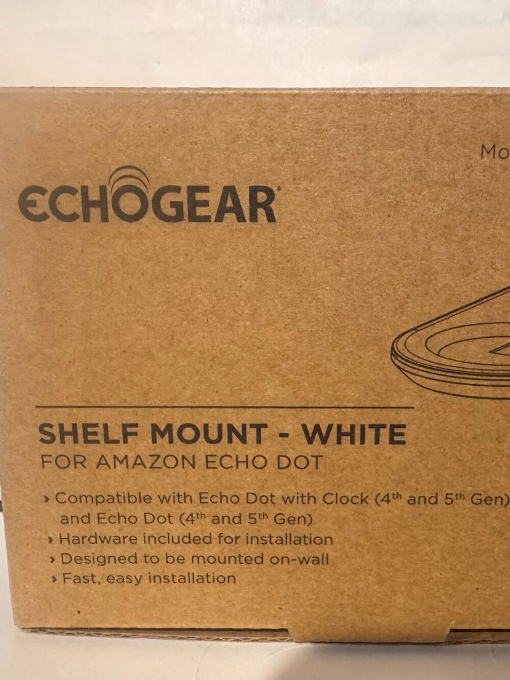 Echogear Shelf Mount White Amazon Echo Dot 4th & 5th Generation